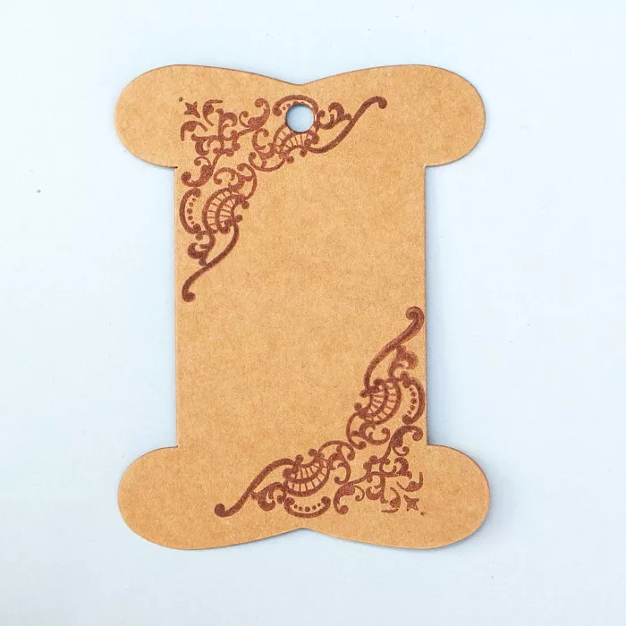 Papírová cívka na stuhu hnědý ornament 2