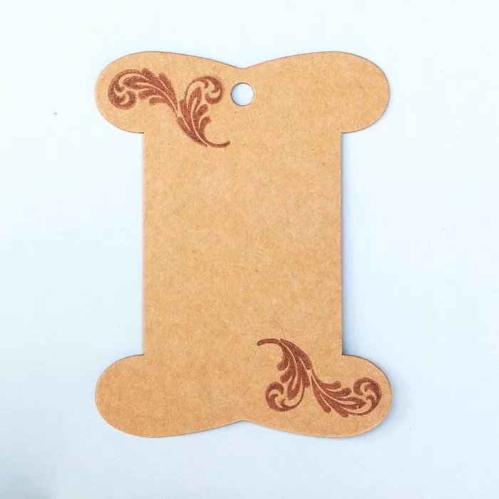 Papírová cívka na stuhu hnědý ornament 4