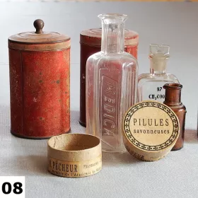 Vintage papírová krabička - Pharmacie II Miltika Vintage papirova krabicka Pharmacie II 08 s autorskou etiketou