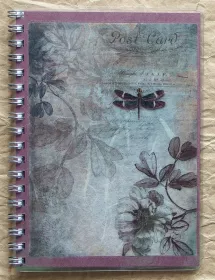 Vintage zápisník A6 Jadis II 01 s motivem květin a písma