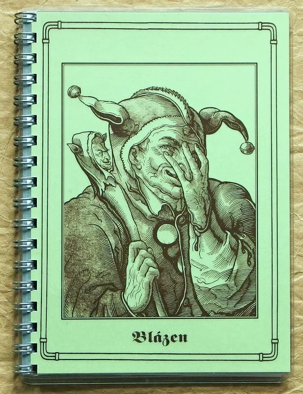 Vintage zápisník A6 s motivem tarotové karty Blázen
