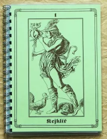 Vintage zápisník A6 s motivem tarotové karty Kejklíř