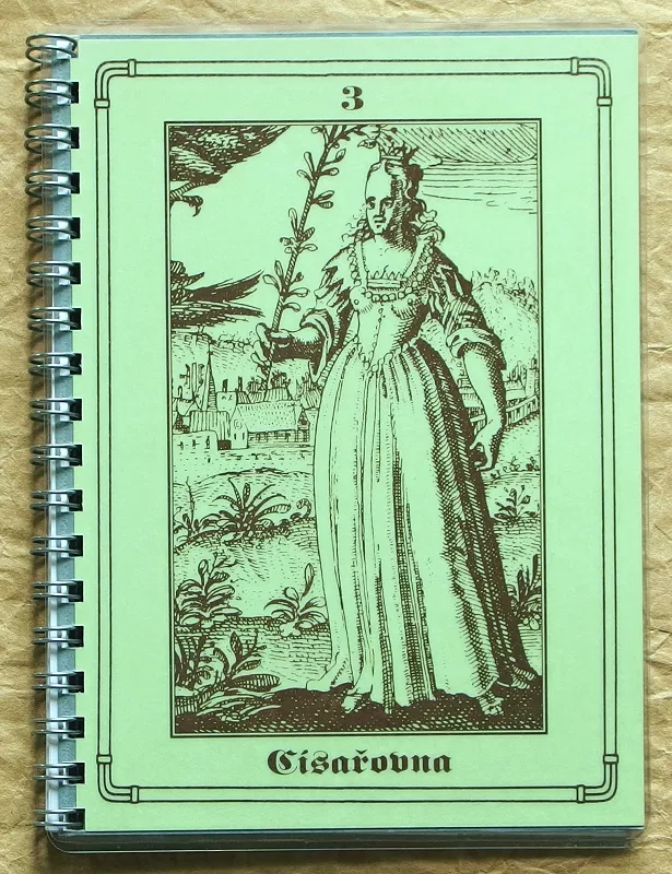 Vintage zápisník A6 s motivem tarotové karty Císařovna