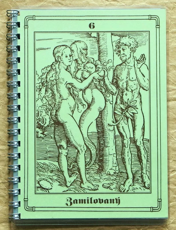 Vintage zápisník A6 s motivem tarotové karty Zamilovaný