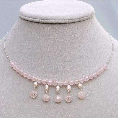 náhrdelník perly a růženín